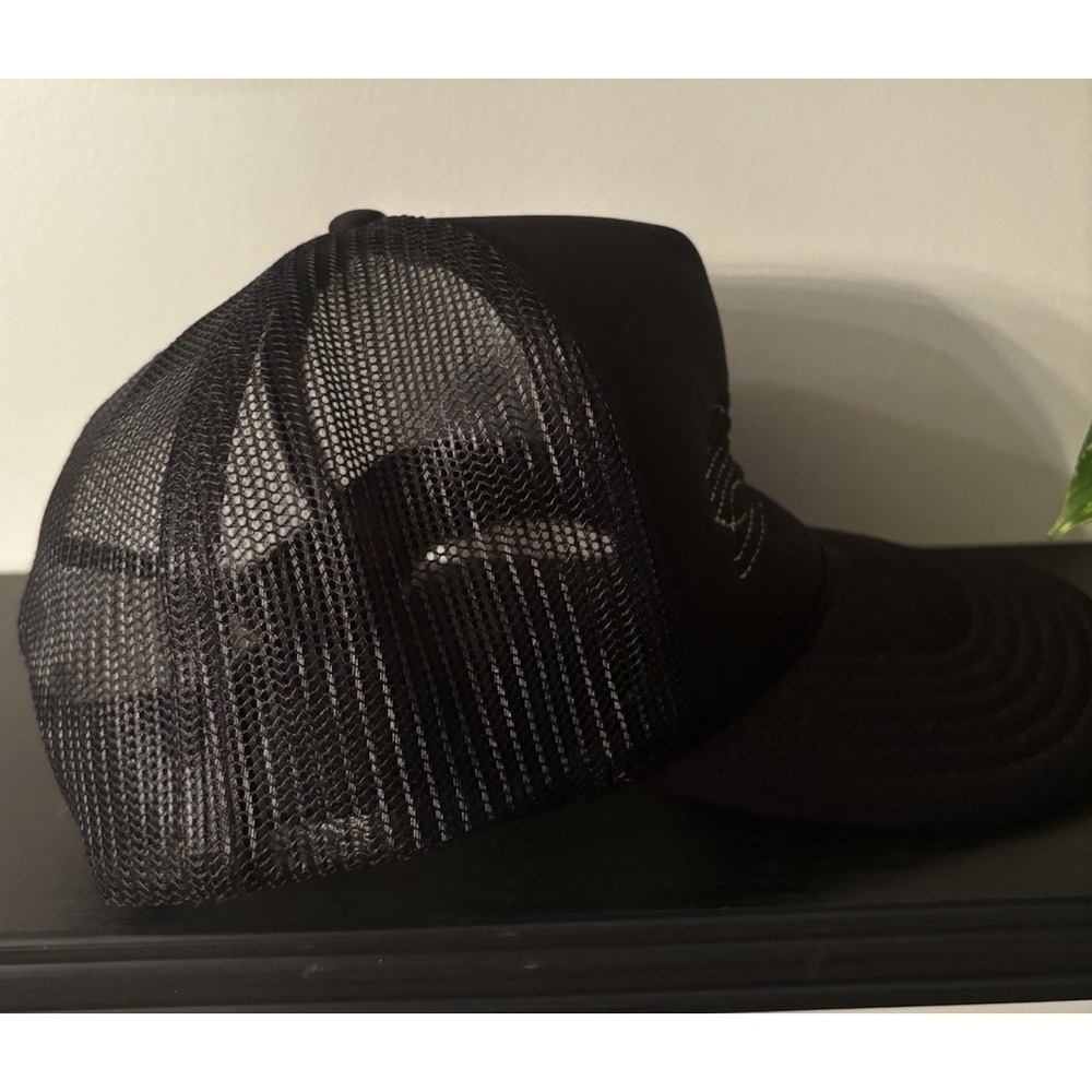 Boot Stitch Trucker Hat Western Style Adjustable Snap Back - Picture 4 of 6